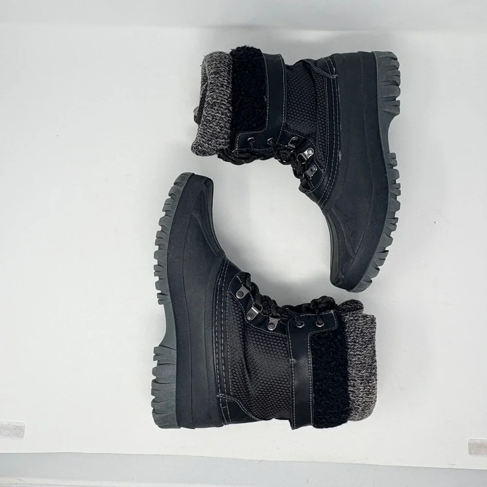 Storm by Cougar Creek Womens Black Size 10 Winter Duck Boots Knit Collar Lace up